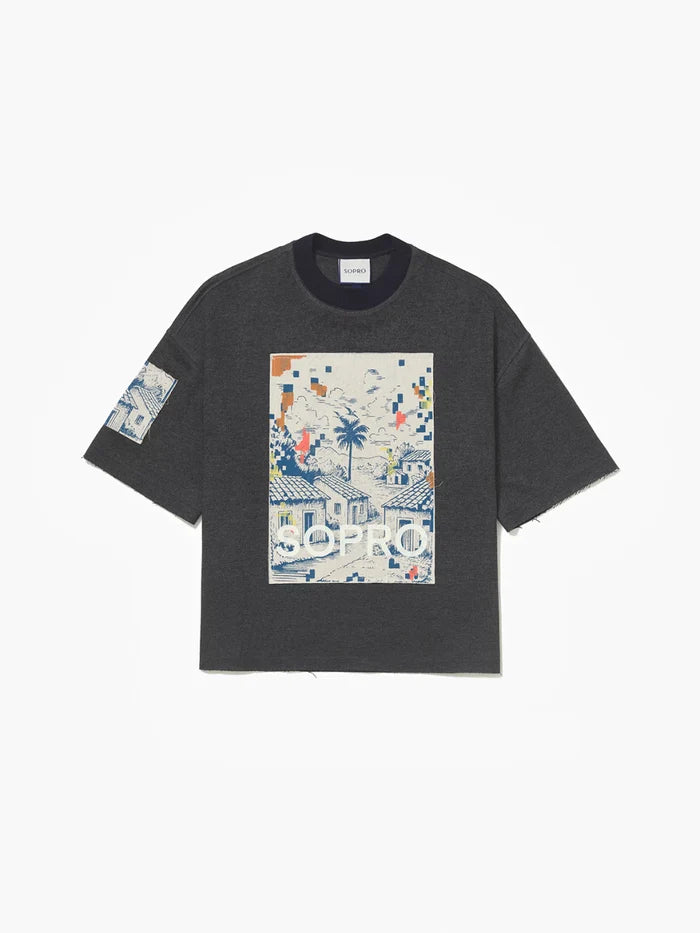 Camiseta Boxy Casitas