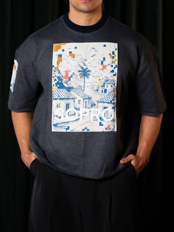 Camiseta Boxy Casitas