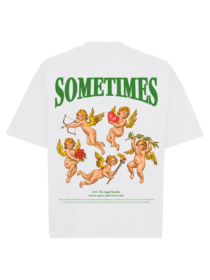 Camiseta Boxy Angel Number Off White - Four Street