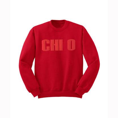 Chi Omega Monochromatic Puff Crewneck Sweatshirt