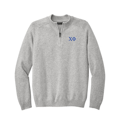 Chi Phi 1/4-Zip Monogrammed Sweater