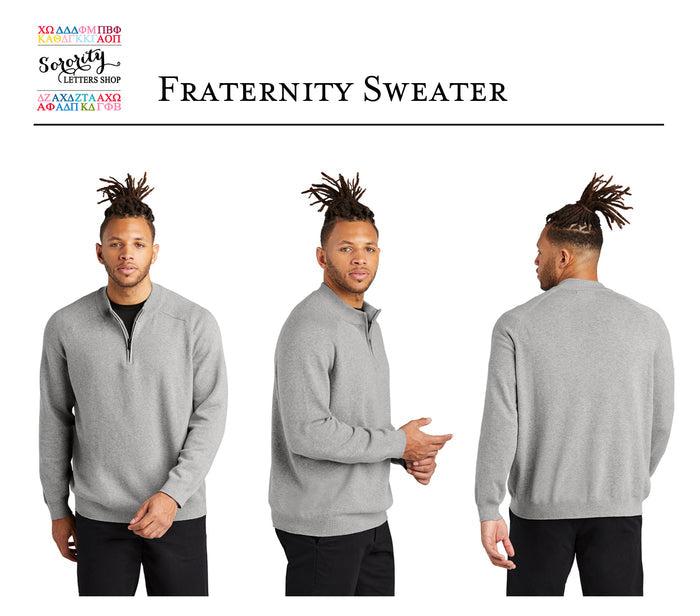 Chi Phi 1/4-Zip Monogrammed Sweater