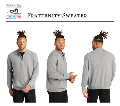 Chi Phi 1/4-Zip Monogrammed Sweater