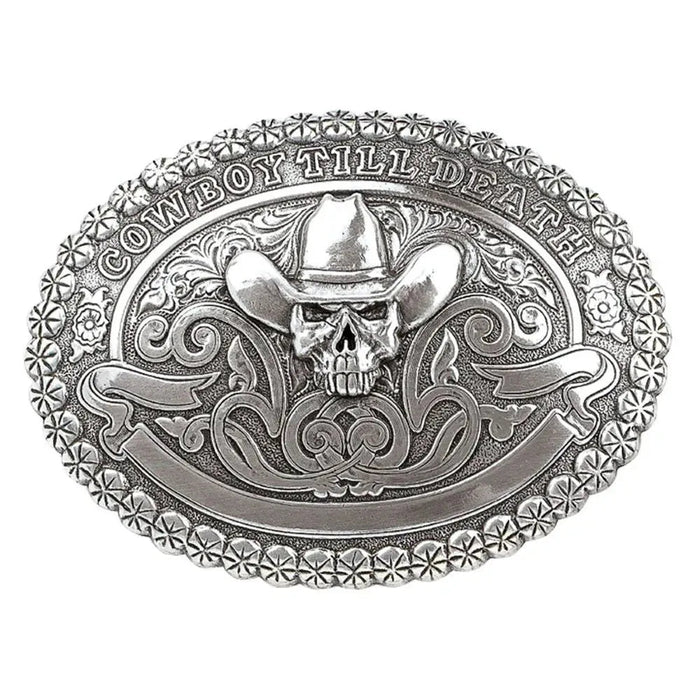 Crumrine Cowboy Till Death - Belt Buckle - Hatcountry