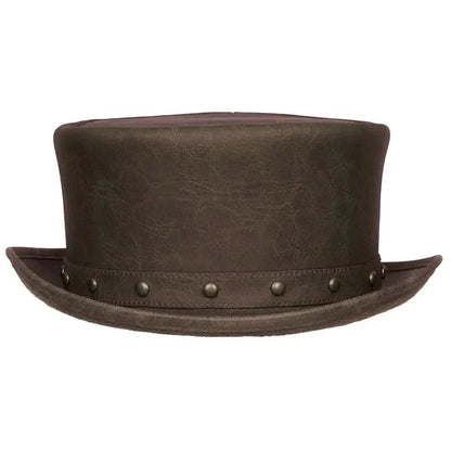 Deadwood Trading Brimstone - Faux Leather Deadman Steampunk Top Hat - Hatcountry