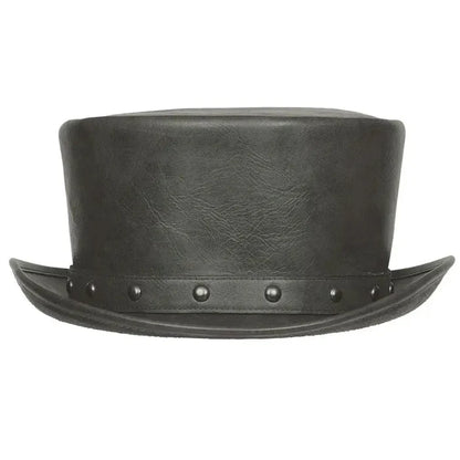 Deadwood Trading Brimstone - Faux Leather Deadman Steampunk Top Hat - Hatcountry