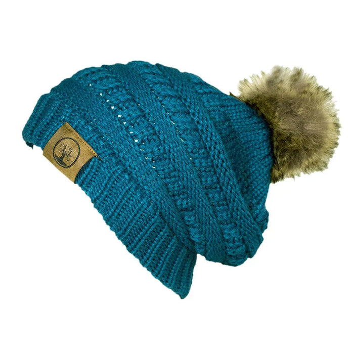 Deadwood Trading Brina- Slouch Beanie with Pom Pom - Winter Skull Cap for Women - Hatcountry