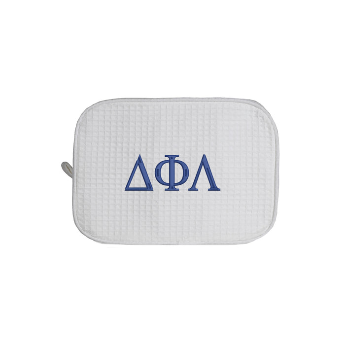 Delta Phi Lambda Waffle Weave Cosmetic Bag