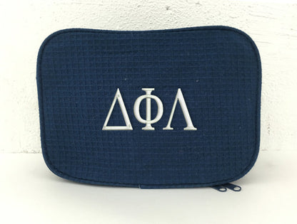 Delta Phi Lambda Waffle Weave Cosmetic Bag