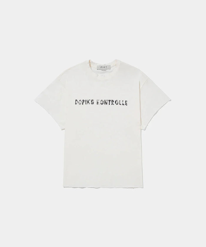 Dopping Kontrolle Raw Edge T-shirt Bone White - Four Street