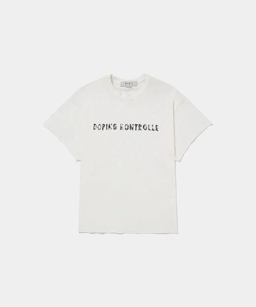 Dopping Kontrolle Raw Edge T-shirt Bone White - Four Street