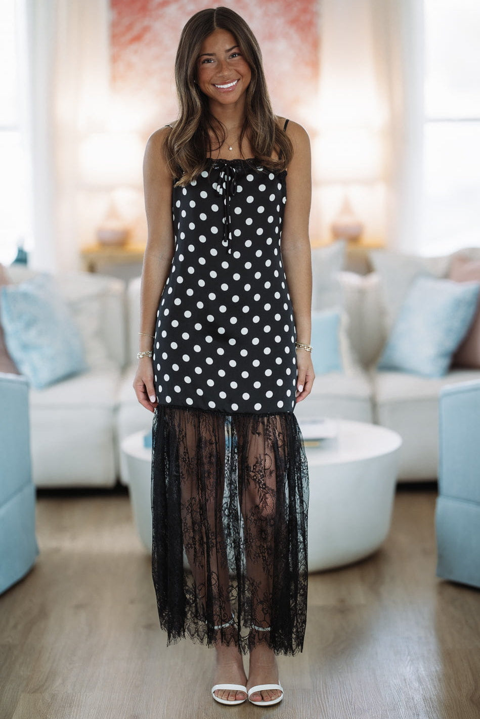 Midnight Lace Maxi Dress - Black
