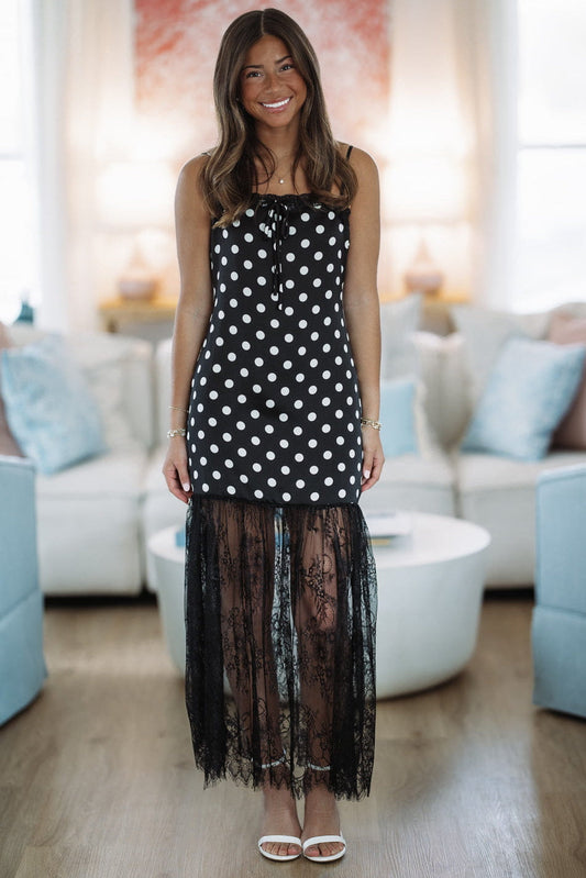 Midnight Lace Maxi Dress - Black