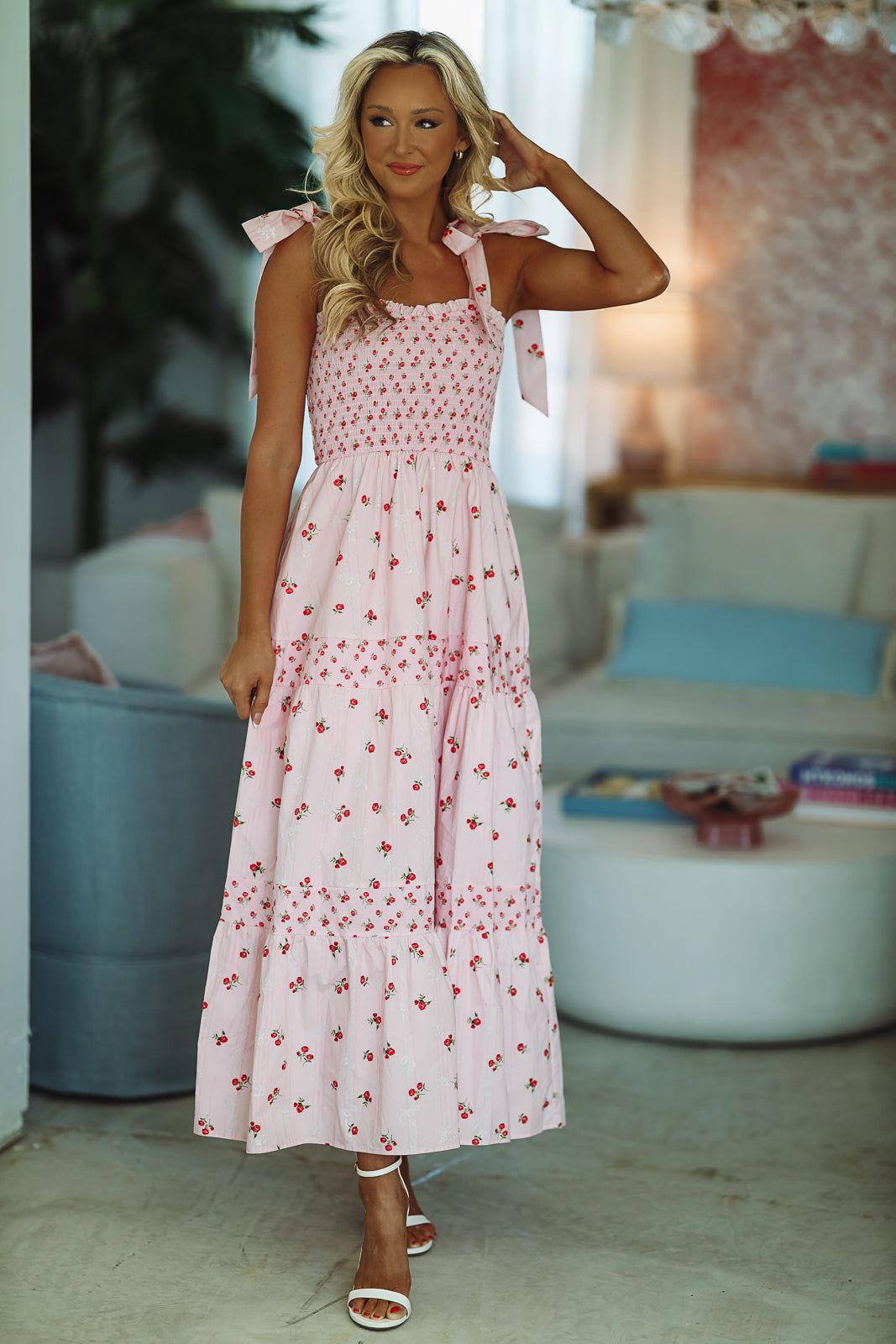 Popularity Piece Floral Maxi Dress - Pink
