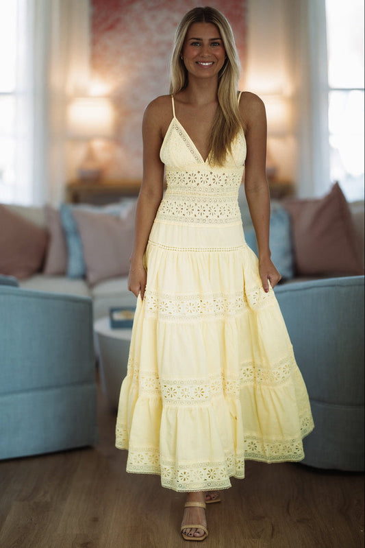 Romance Edit Midi Dress - Lemon Yellow