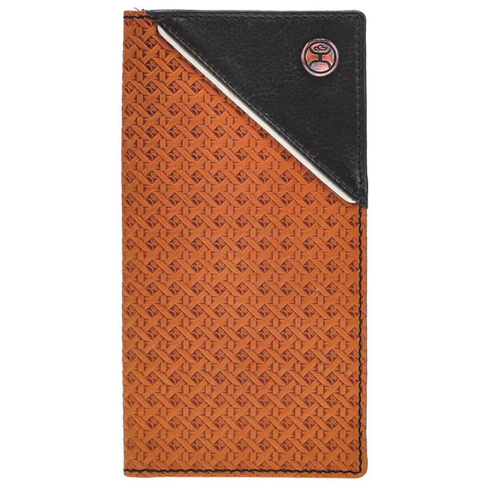 HOOey All Over Hands-Up Basketweave with Black Corner (Tan) - Men's Rodeo Wallet - Hatcountry