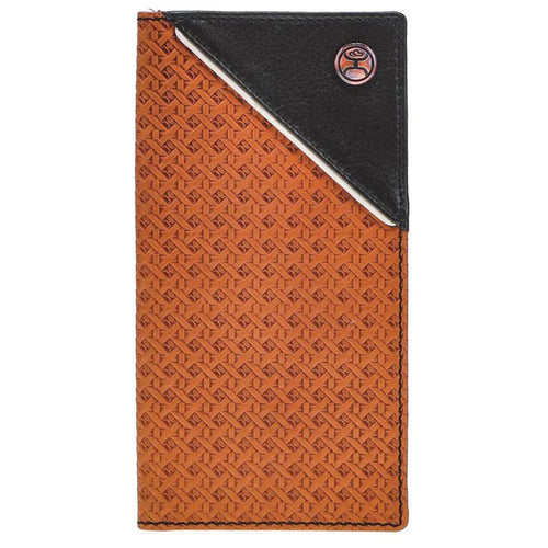 HOOey All Over Hands-Up Basketweave with Black Corner (Tan) - Men's Rodeo Wallet - Hatcountry