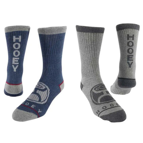 HOOey Athletic Crew 2-Pack (Navy / Dark Grey) - Western Socks - Hatcountry