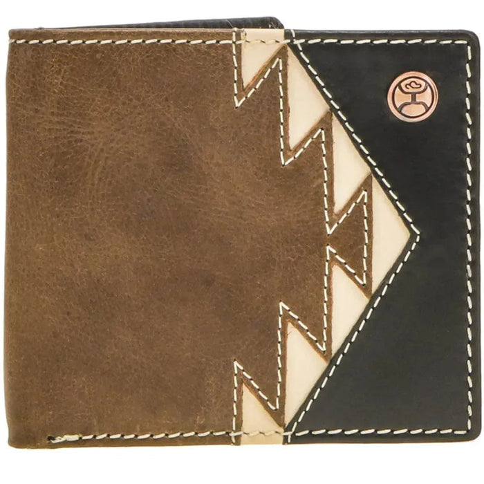 HOOey Aztec Inlay with Logo Rivet (Brown/Black) - Men's Bifold Wallet - Hatcountry