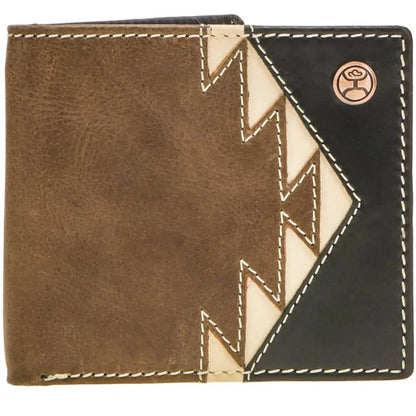 HOOey Aztec Inlay with Logo Rivet (Brown/Black) - Men's Bifold Wallet - Hatcountry