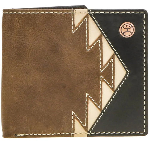 HOOey Aztec Inlay with Logo Rivet (Brown/Black) - Men's Bifold Wallet - Hatcountry
