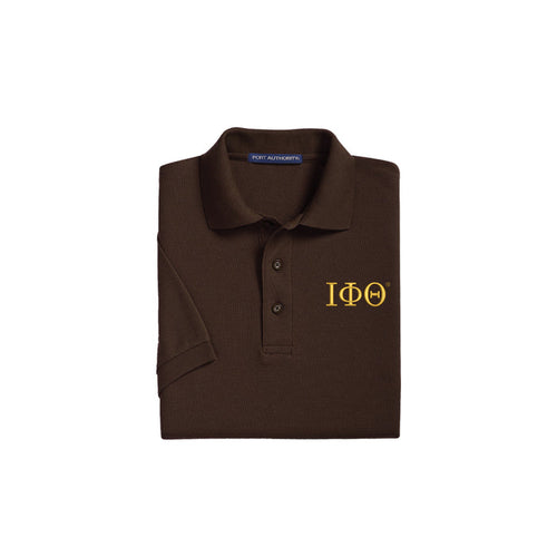 Iota Phi Theta Soft Cotton Pique Polo - Letters
