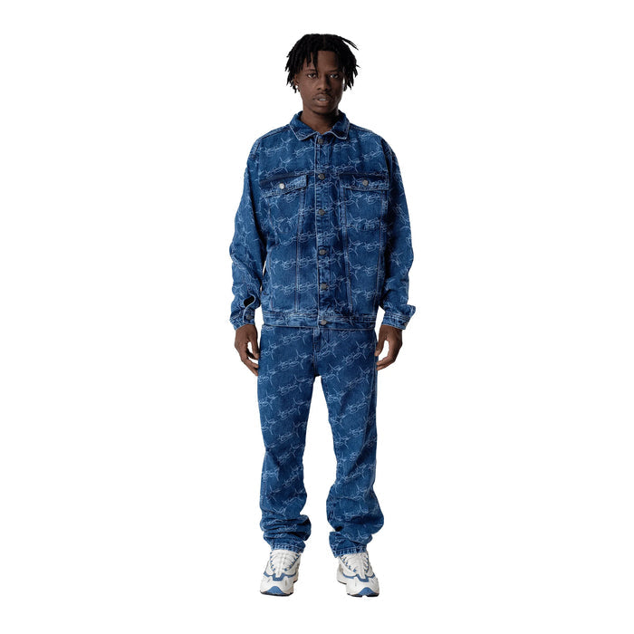 JACKET MONOGRAM SUFSTAR JEANS BLUE - Four Street