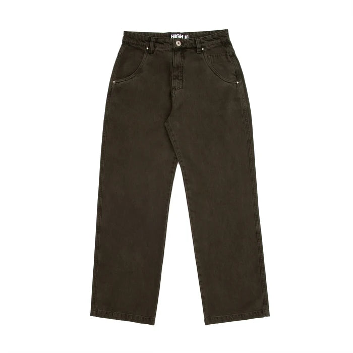 Jeans Pants Logo Line Desert Green - Four Street