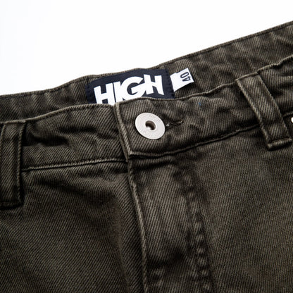 Jeans Pants Logo Line Desert Green - Four Street