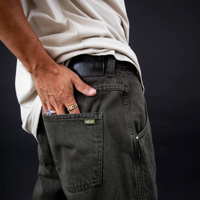 Jeans Pants Logo Line Desert Green - Four Street