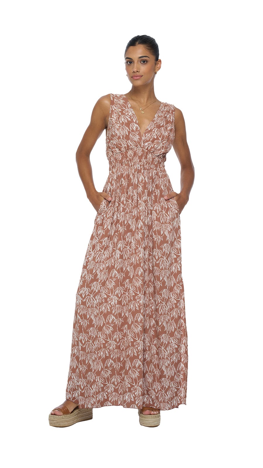 Rayna Sky Maxi Dress - Canopy Brown
