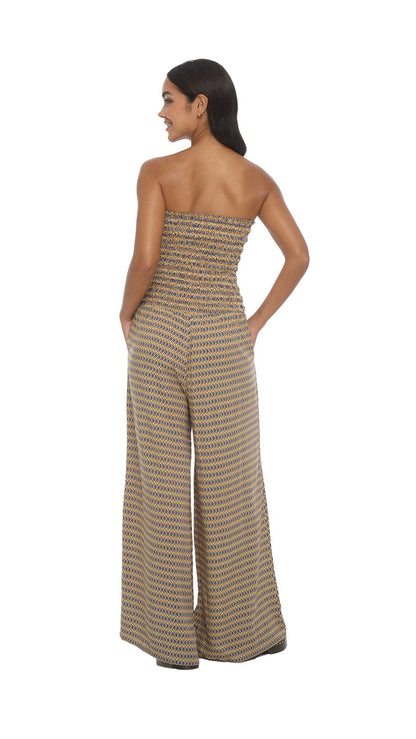 Smocked Top Lawai Jumpsuit - Kiva Blue
