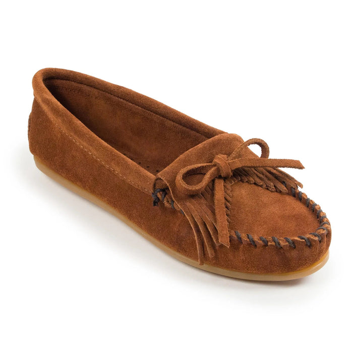 Minnetonka Kilty Hardsole Suede Moc - Womens Moccasins (Brown) - Hatcountry