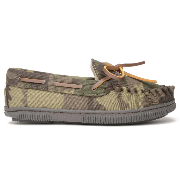 Minnetonka Pile Lined Hardsole Canvas (Camo) - Children's Slipper - Hatcountry