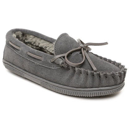 Minnetonka Pile Lined Hardsole Suede (Charcoal) - Children's Slipper - Hatcountry