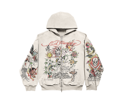 Moletom Zip Up Off White "Fortal" Ed Hardy x Matuê