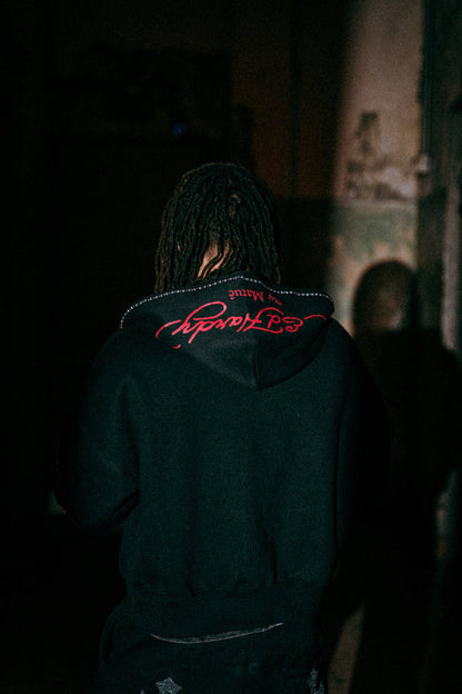 Moletom Zip Up Preto "Cruz" Ed Hardy x Matuê
