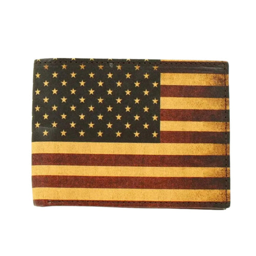 Nocona Bifold Vintage USA Flag-Leather Wallet - Hatcountry