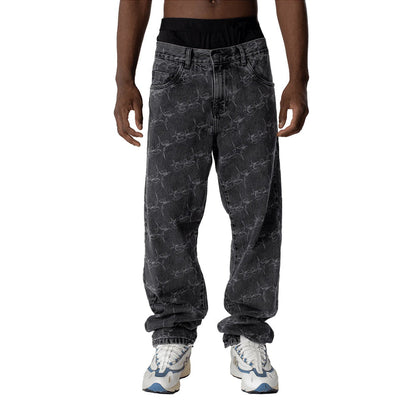 PANTS MONOGRAM SUFSTAR JEANS BLACK - Four Street