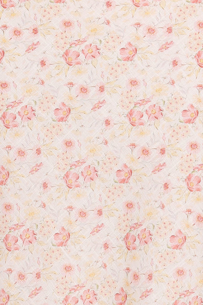 Kedra Tie Shoulder Top - Peach Ditsy Floral