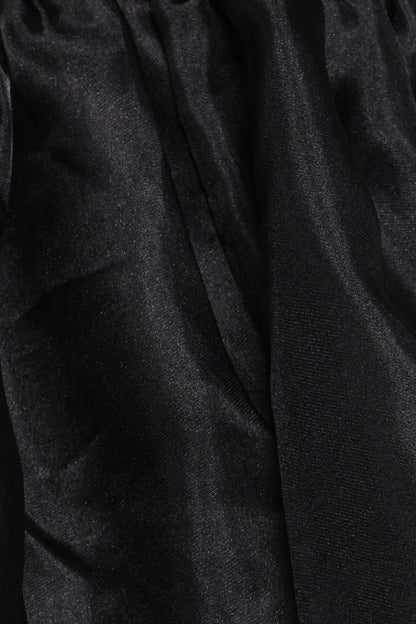 Solenne Puff Sleeve Peplum Organza Top - Black