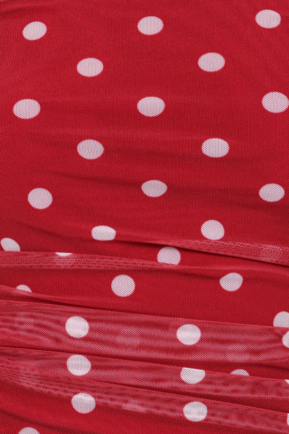 Tullia Strapless Top - Red Polka Dot