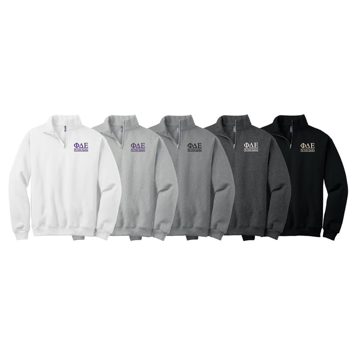 Phi Delta Epsilon Qzip Sweatshirt - 2 Line Design