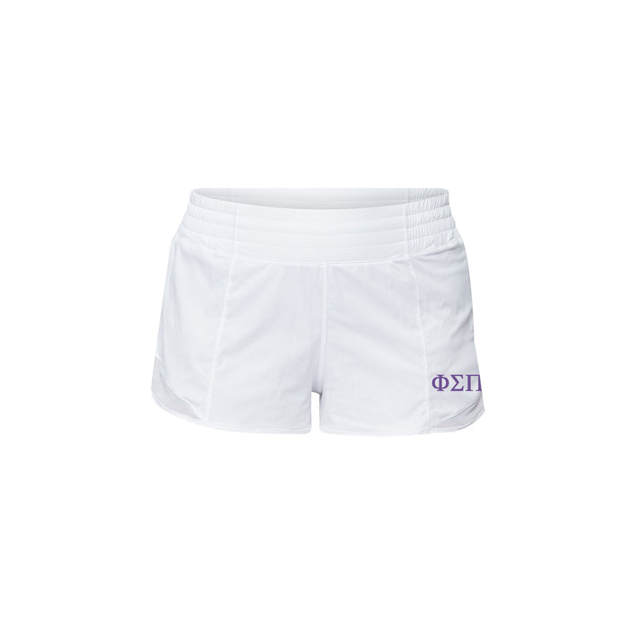 Phi Sigma Pi lululemon Hotty Hot High-Rise Lined Short 2.5" - White