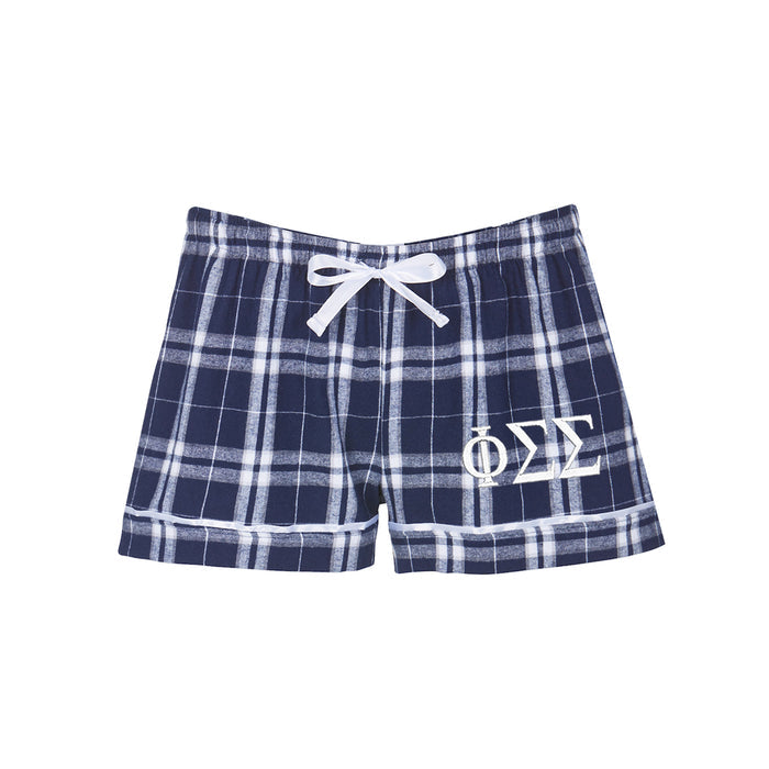 Phi Sigma Sigma Flannel Boxer Shorts