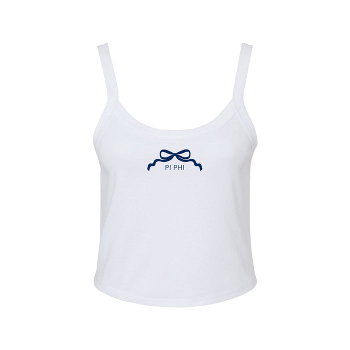 Pi Beta Phi Spaghetti Strap tank - PI PHI with Bow