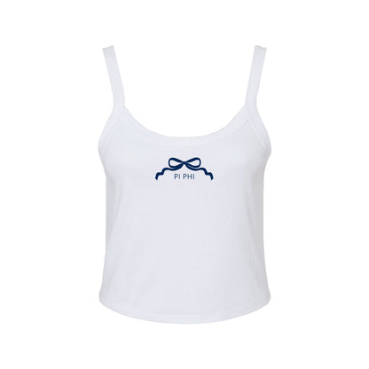 Pi Beta Phi Spaghetti Strap tank - PI PHI with Bow