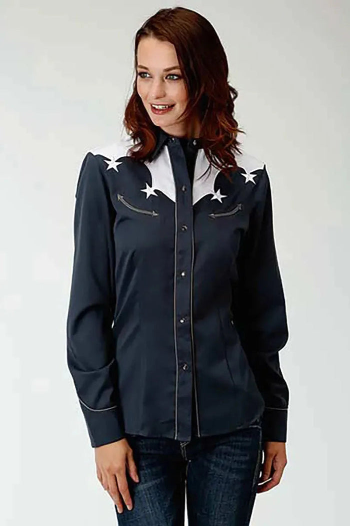 Roper American Star Snap (Blue) - Women's Shirt - Hatcountry