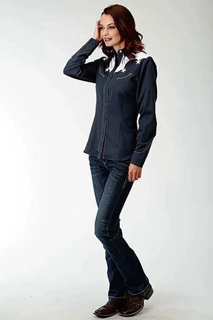 Roper American Star Snap (Blue) - Women's Shirt - Hatcountry