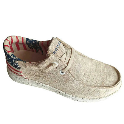 Roper Hang Loose American Flag Heel- Women's Moccasin - Hatcountry